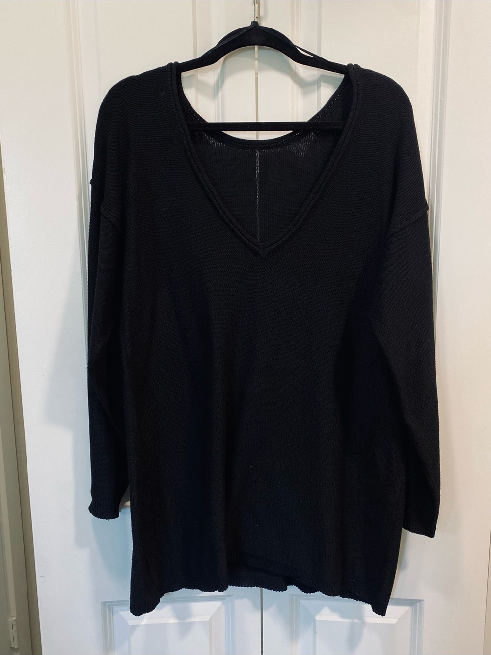 Classic Black V-Neck Women's Top